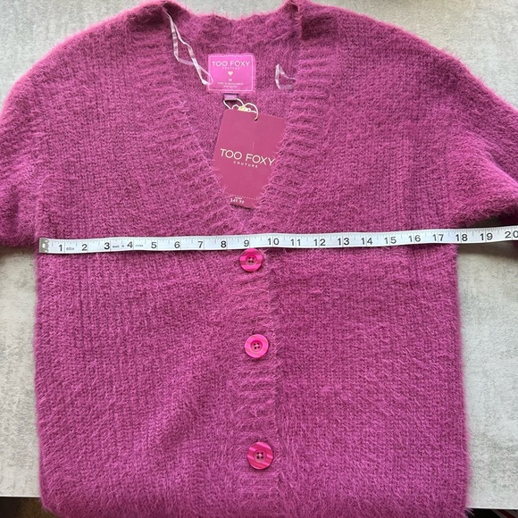 NWT Too Foxy Pink Eyelash Cardigan - Picture 5 of 9